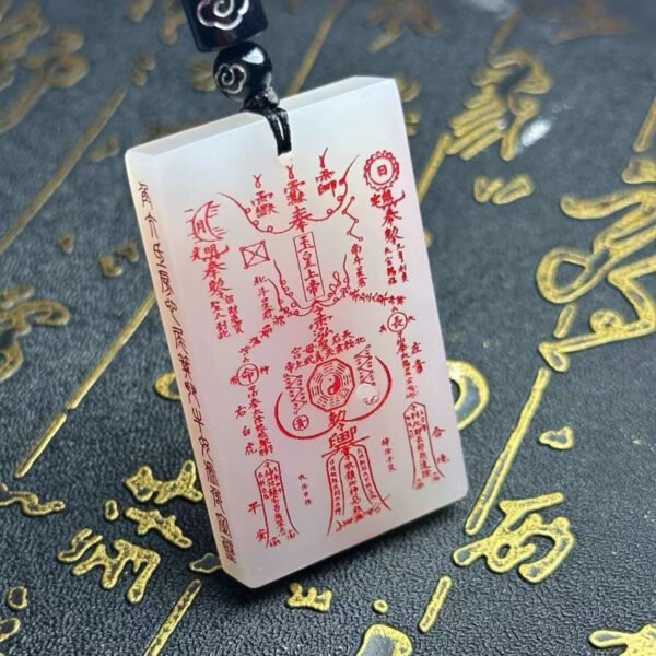 Hand - Carved White Jade Amulet: Bring Peace and Good Fortune - Image 2