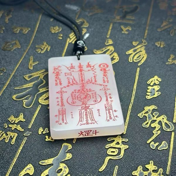 Hand - Carved White Jade Amulet: Bring Peace and Good Fortune - Image 4