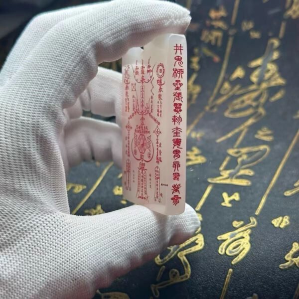 Hand - Carved White Jade Amulet: Bring Peace and Good Fortune - Image 6