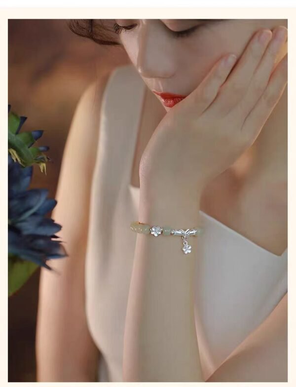 Flower - Embellished Jade Bracelet: Attract Your Love - Image 2