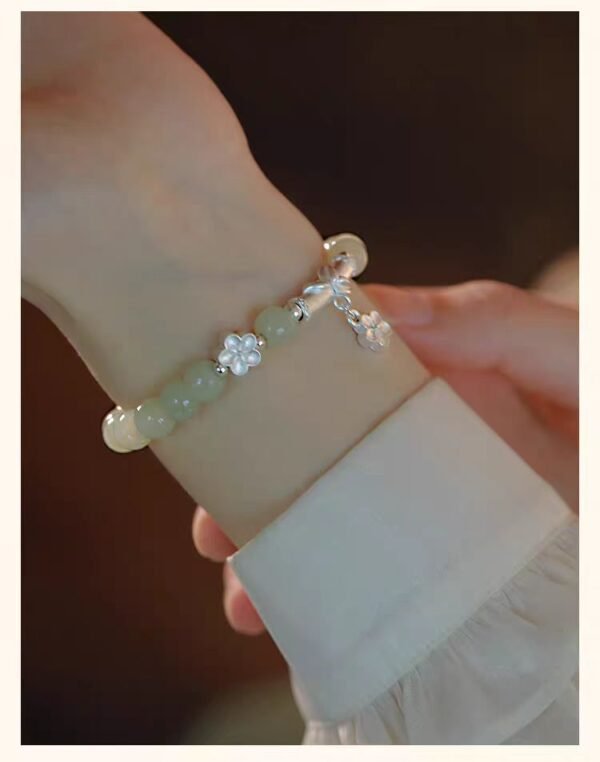 Flower - Embellished Jade Bracelet: Attract Your Love - Image 3