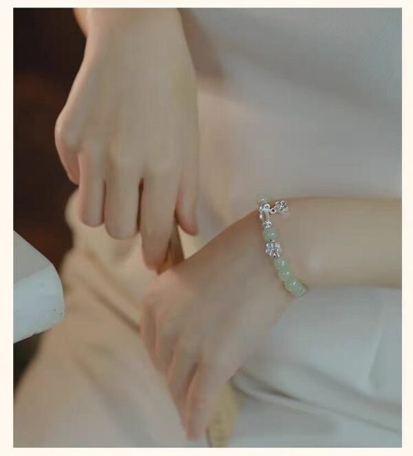 Flower - Embellished Jade Bracelet: Attract Your Love - Image 4