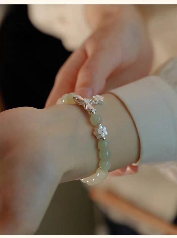 Flower - Embellished Jade Bracelet: Attract Your Love - Image 5